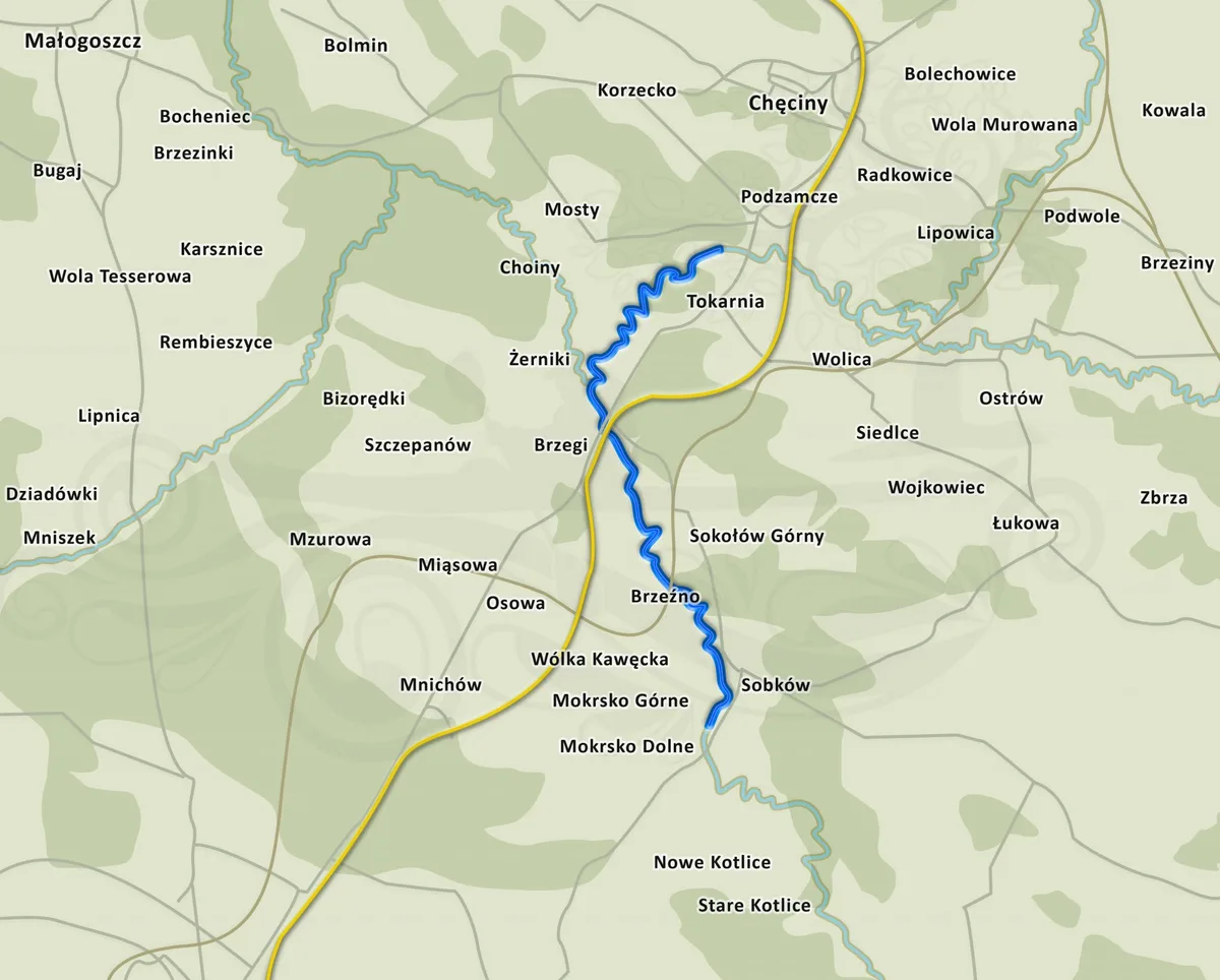 Kanutour-Route: Tokarnia – Mokrsko Dolne